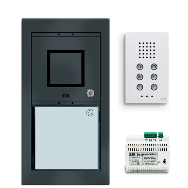 STR AFS 1000 UP A Audio-Haustelefon-Set Einfamilienhaus Unterputz mit FS 1000 Freisprechstation, Außenstation Anthrazit
