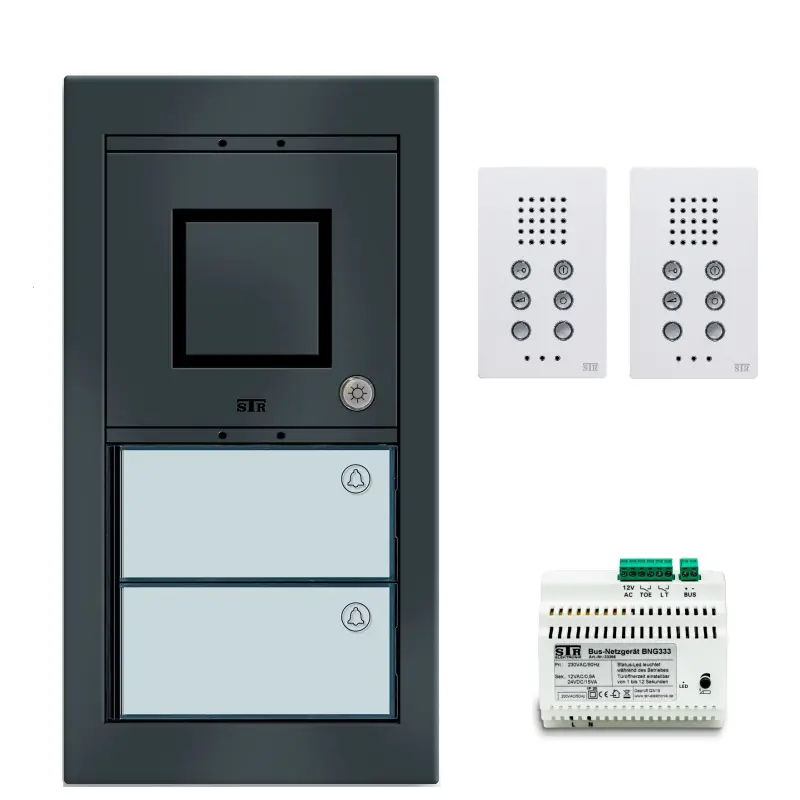 STR AFS 1000 UP A Audio-Haustelefon-Set Zweifamilienhaus Unterputz mit FS 1000 Freisprechstationen