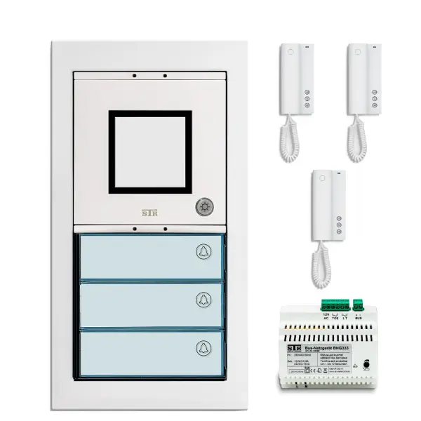 STR AHS 40 AP Audio Gegensprechanlage Set Dreifamilienhaus Aufputz