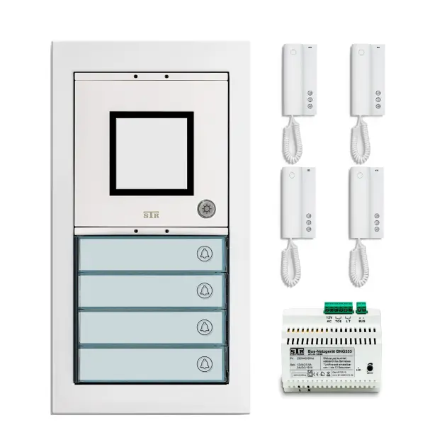 STR AHS 40 UP Audio Gegensprechanlage Set Vierfamilienhaus Unterputz